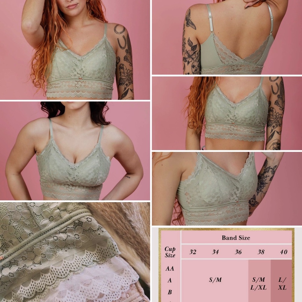 Sydney Lace Bralette in Sage